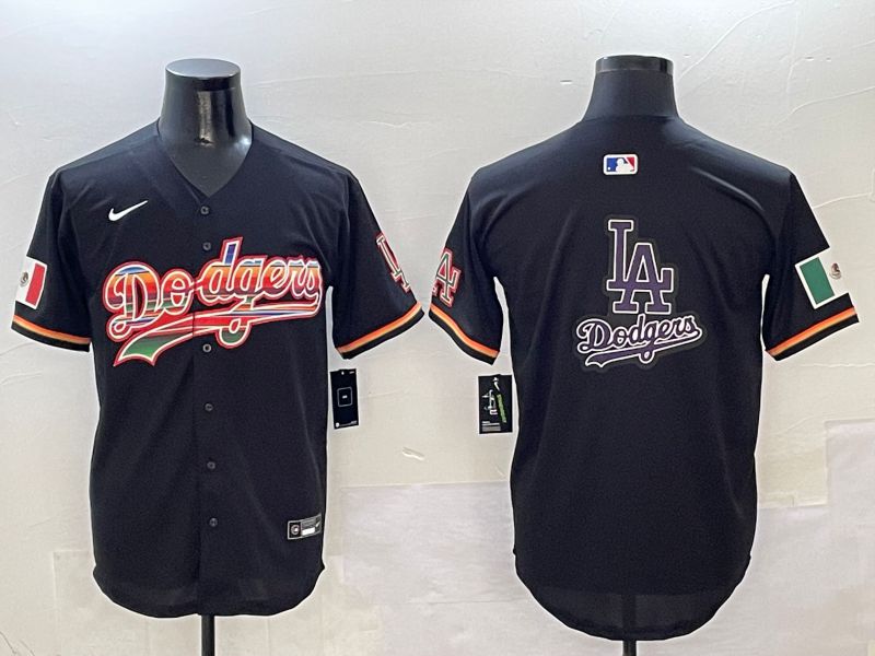 Men Los Angeles Dodgers Blank Black rainbow Nike 2025 MLB Jersey style 19->los angeles dodgers->MLB Jersey